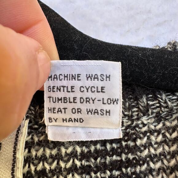 VTG Knit Wool Pullover Sweater Mens M Grandpa Tribal Cosby Grunge Chunky 80s - Picture 8 of 8